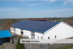 Referenz: Gewerbe-Solaranlage in Hohn mit einer Leistung von 66 kWp