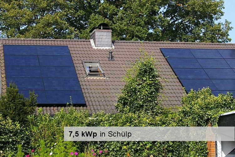 Solaranlage mit 7,5 kWp in Schülp